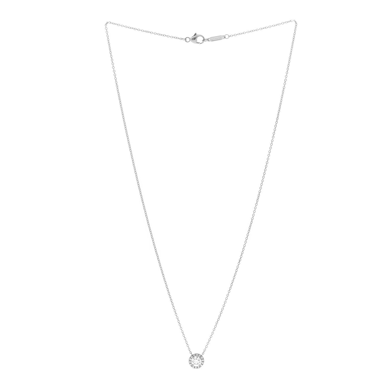 Tiffany Platinum Diamond .41ct Soleste Pendant Necklace 3 of 6