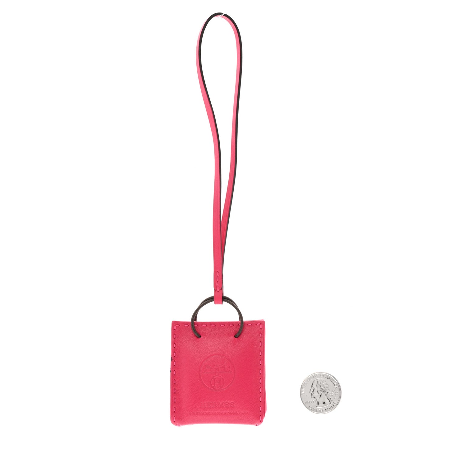 Milo Lambskin Swift Shopping Bag Charm Rose Mexico