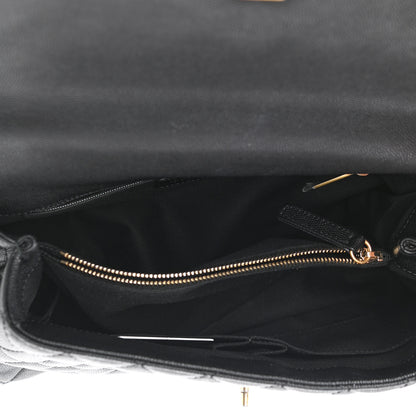 Chanel Caviar Lizard Embossed Quilted Small Coco Handle Flap Black 4 of 11