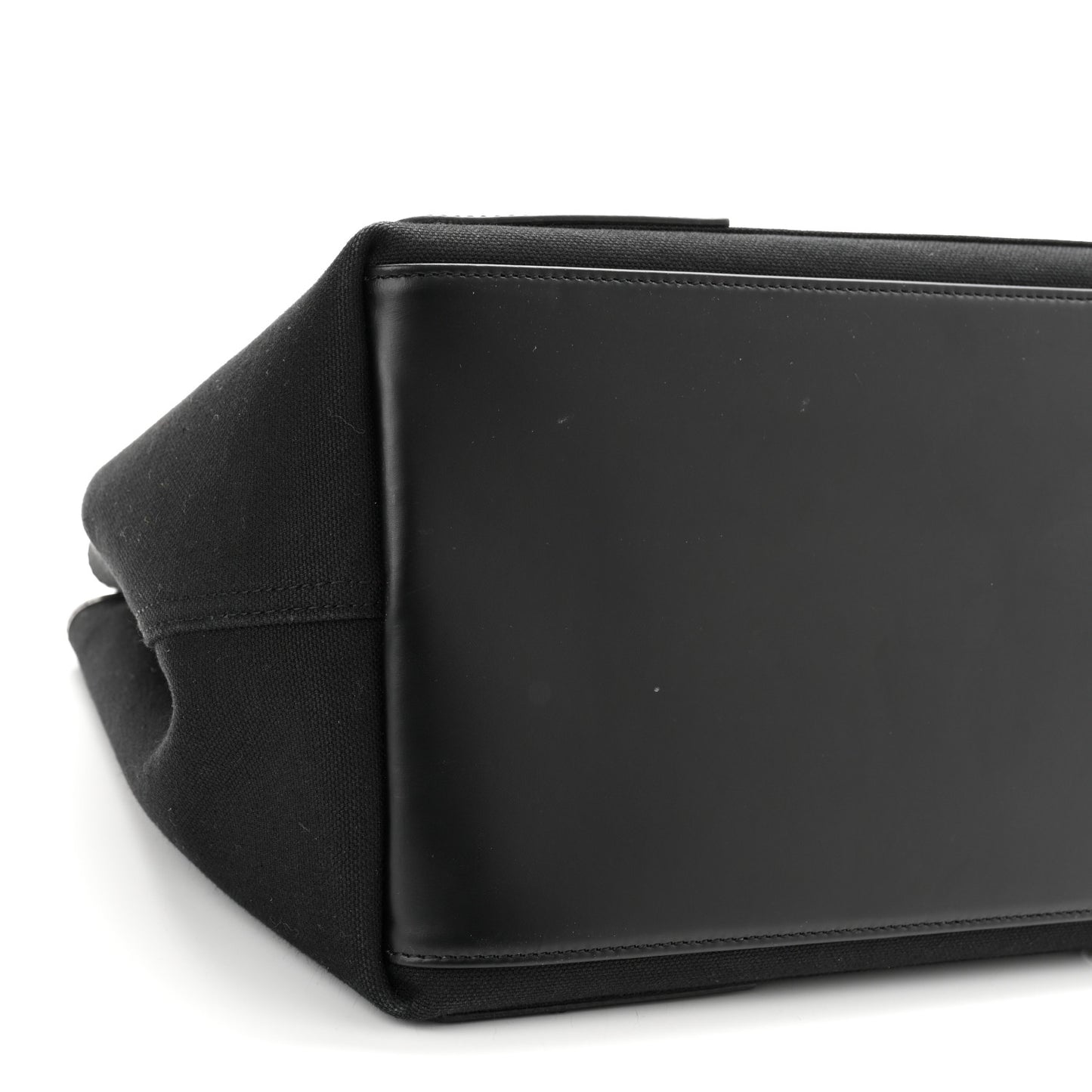 Cotton Canvas Calfskin S Navy Cabas Black