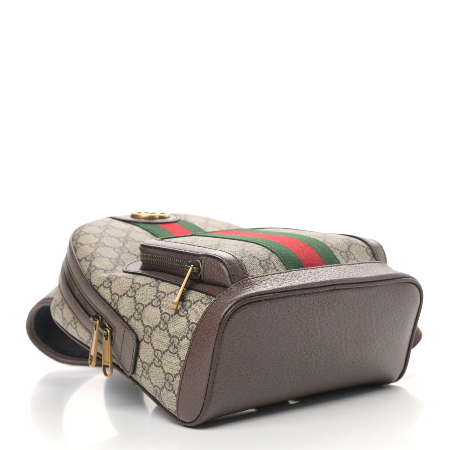 Gucci GG Supreme Monogram Calfskin Web Small Ophidia Day Backpack Beige Ebony New Acero 4 of 9