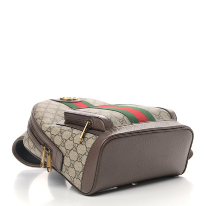 Gucci GG Supreme Monogram Calfskin Web Small Ophidia Day Backpack Beige Ebony New Acero 4 of 9