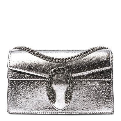 Gucci Metallic Calfskin Super Mini Dionysus Shoulder Bag Silver 1 of 10