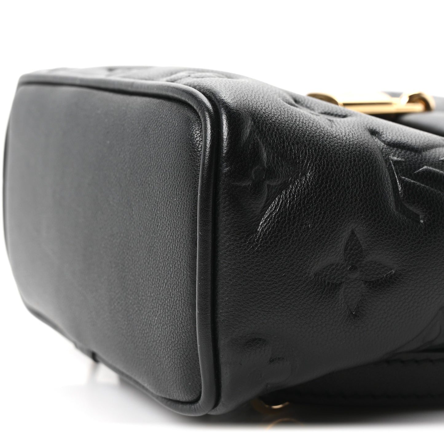 Lambskin Embossed Monogram Coussin Mini Backpack Black