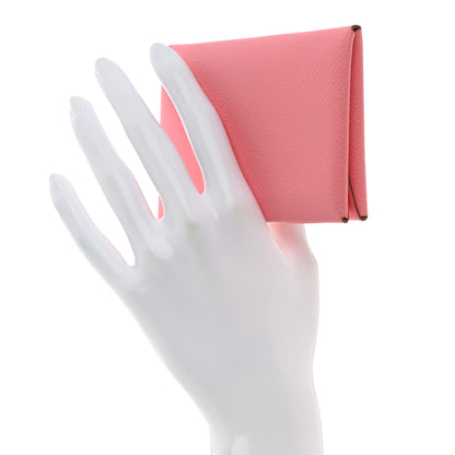 Hermes Epsom Calvi Duo Card Case Rose Confetti 2 of 8