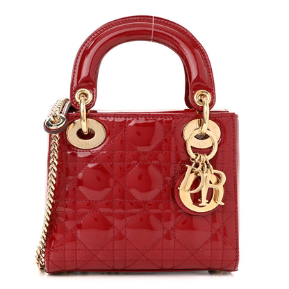 Christian Dior Patent Cannage Mini Lady Dior Red 1 of 10