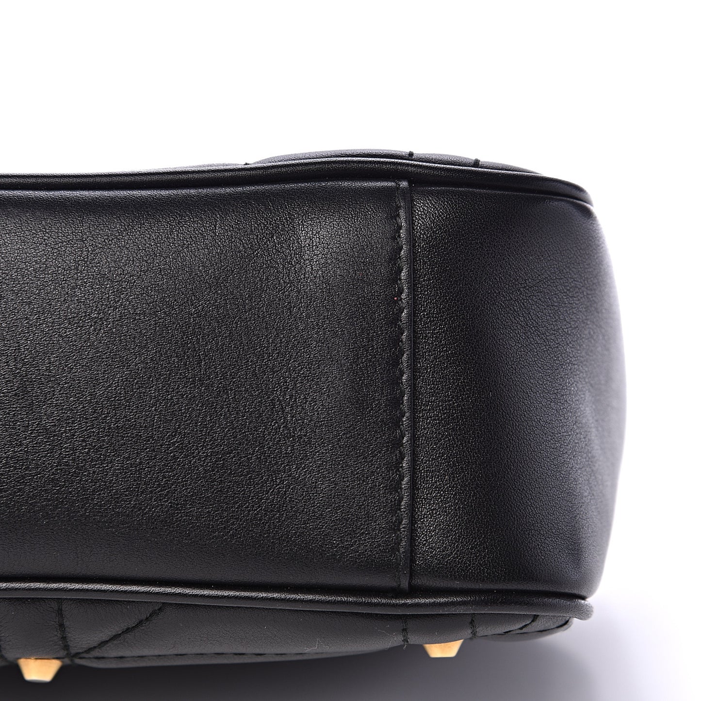 Calfskin Matelasse Studded Small Pearly GG Marmont Shoulder Bag Black
