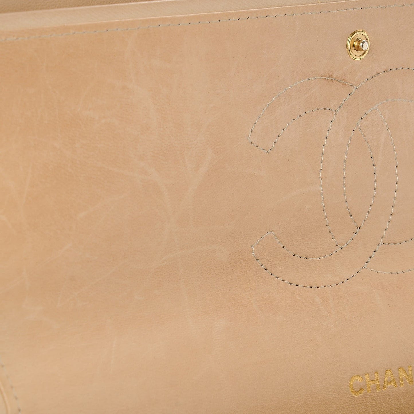 Lambskin Quilted Medium Bijoux Chain Double Flap Beige