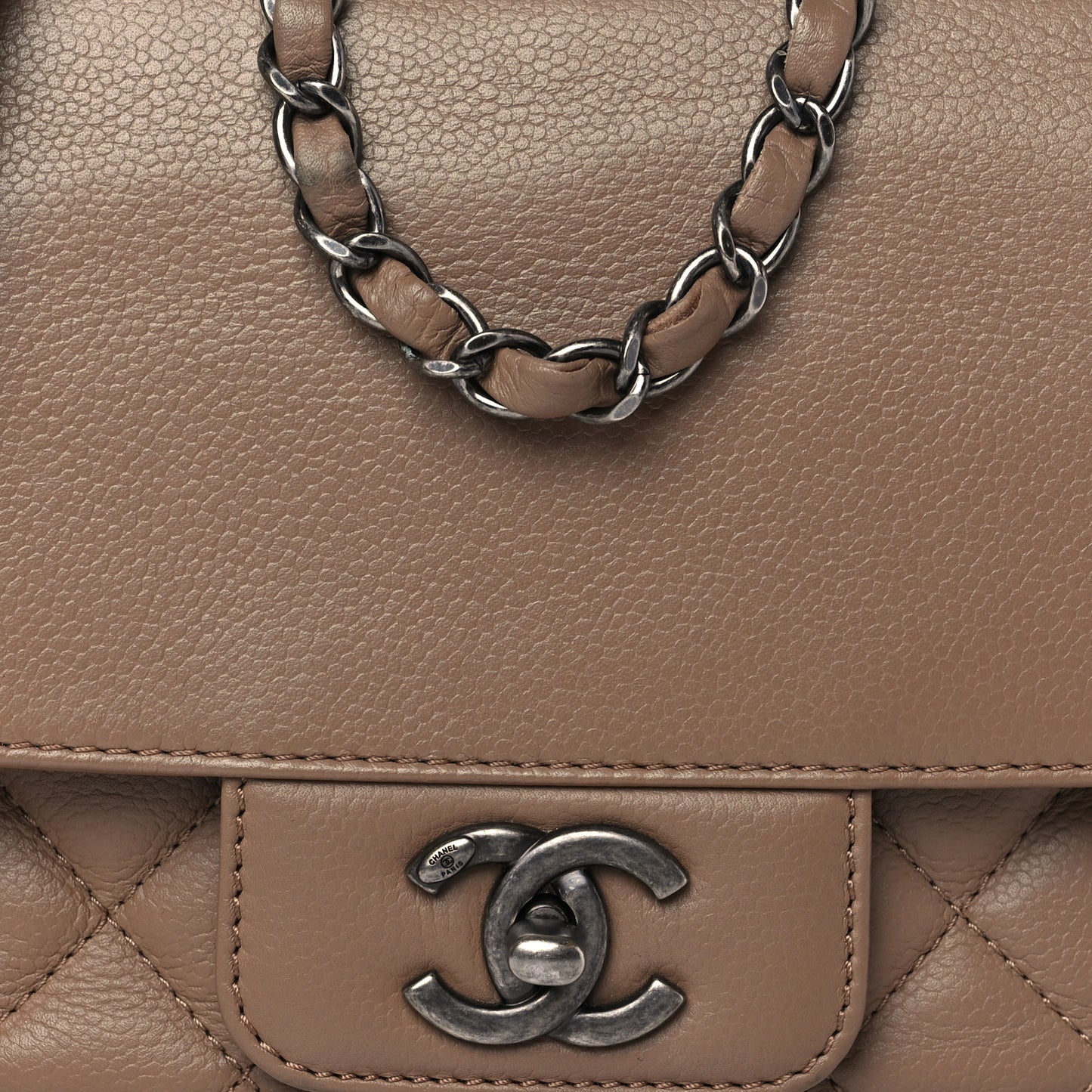 Caviar Quilted Mini All About Flap Bag Brown