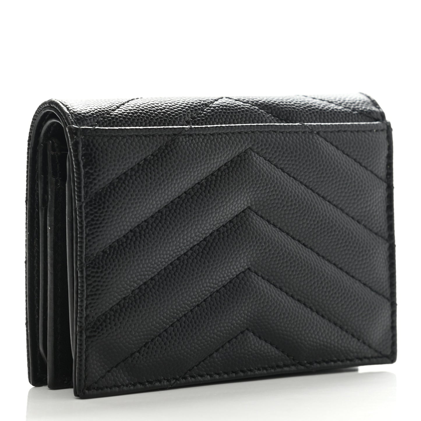 Grain De Poudre Matelasse Chevron Monogram Card Case Black