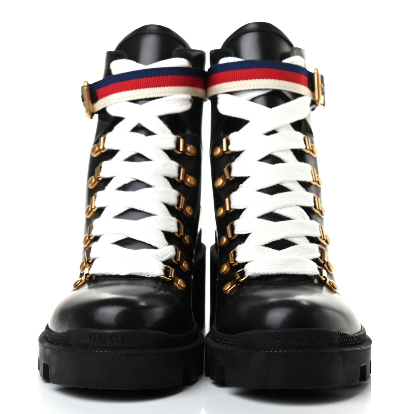 Calfskin Sylvie Web Womens Lace Up Combat Boots 38 Black