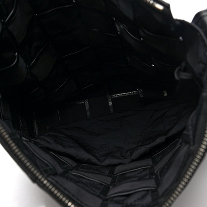 Bottega Veneta Paper Calfskin Maxi Intrecciato Cassette Messenger Black 6 of 10
