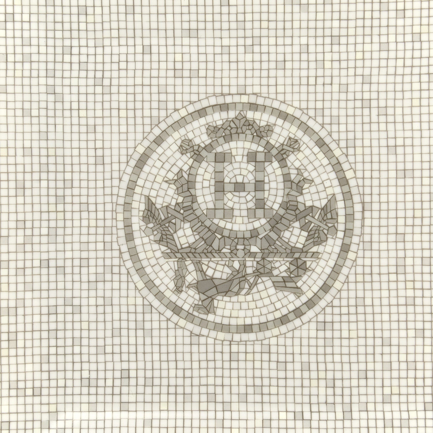 Hermes Porcelain Mosaique Au 24 Platinum Square Plate N°3 5 of 8