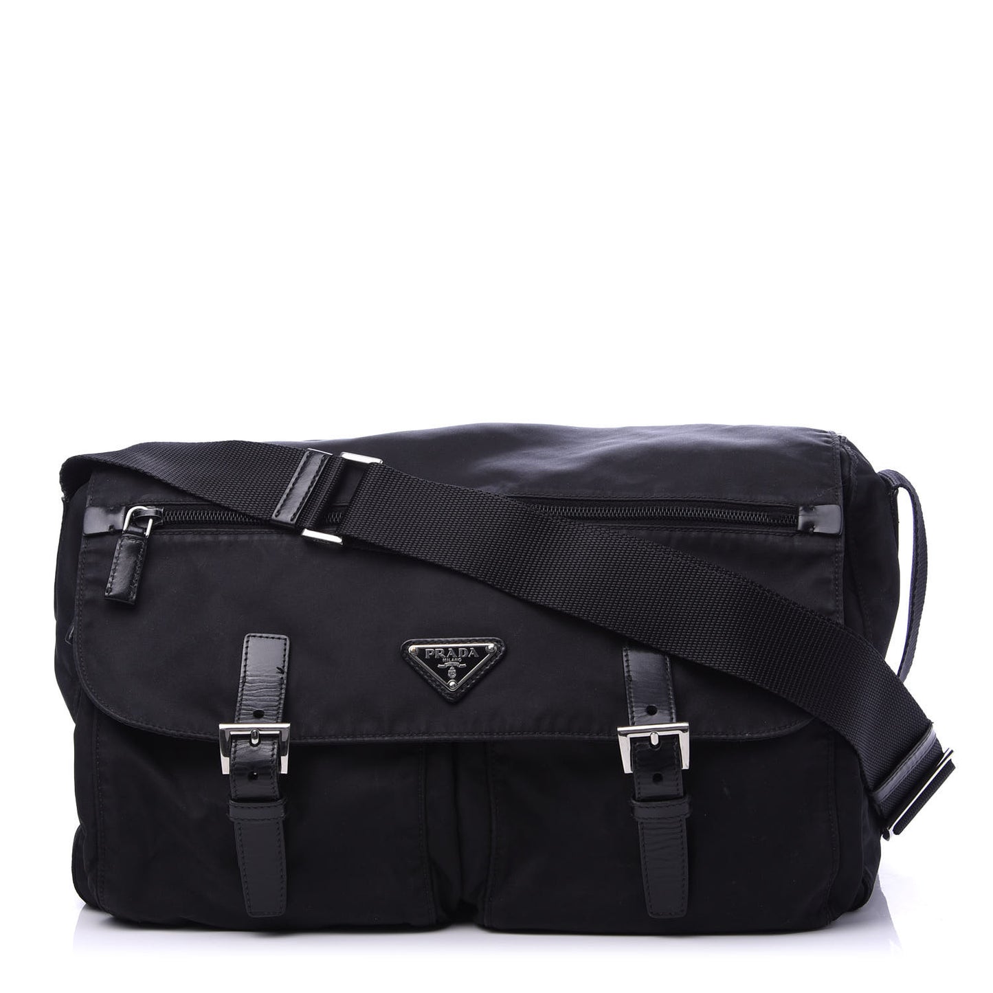Nylon Vela Sport Messenger Bag Black
