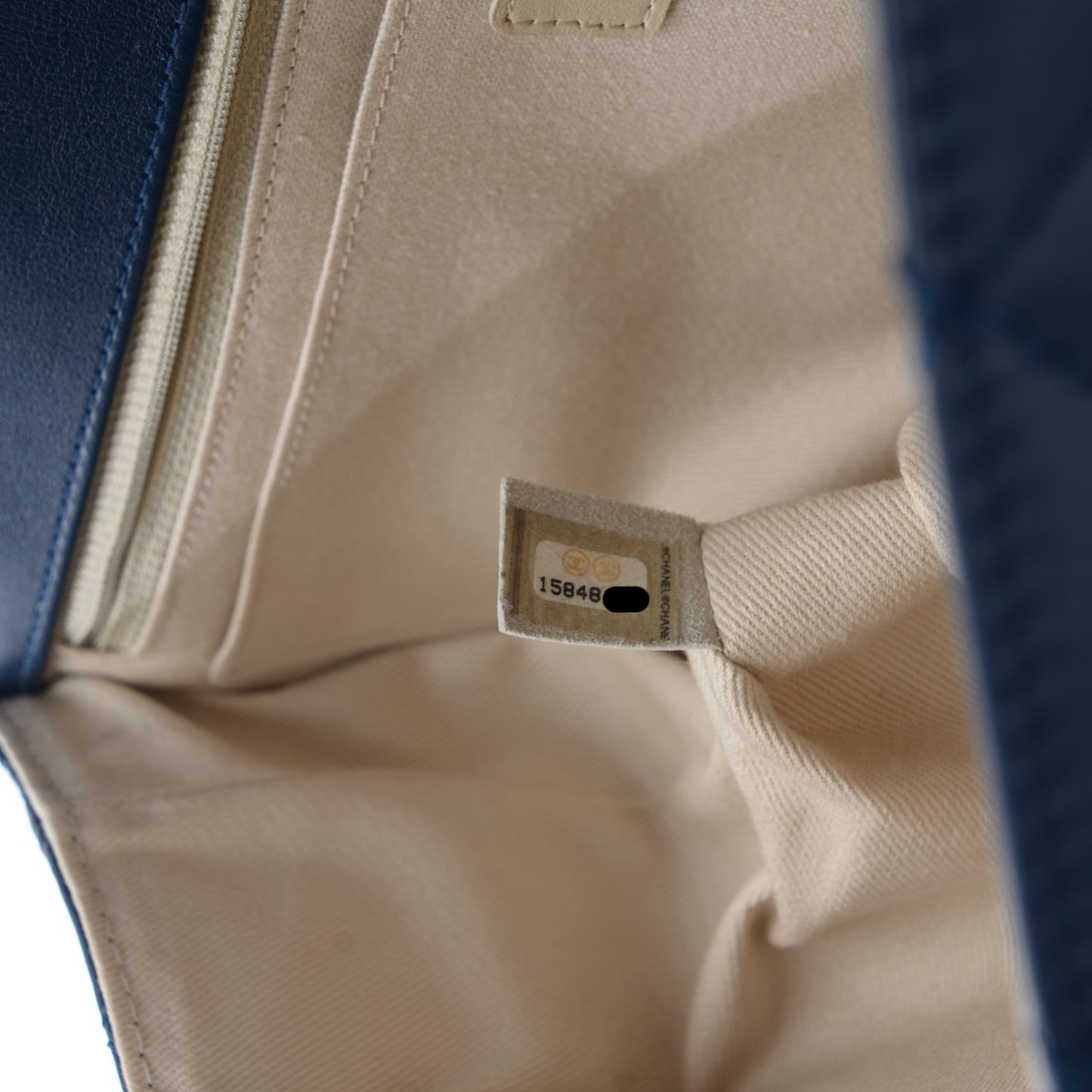 Calfskin Quilted In The Business Flap Dark Navy Blue