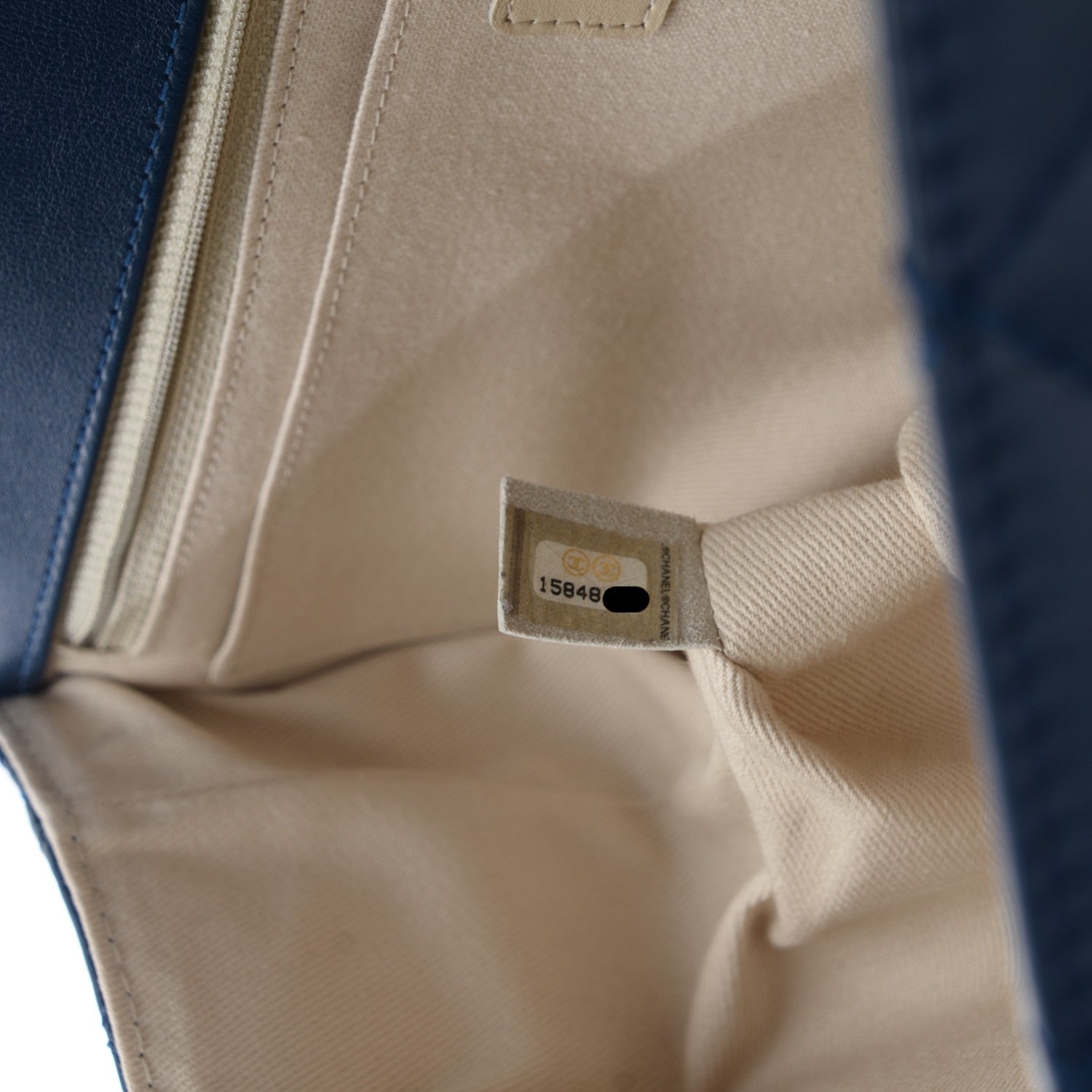 Chanel Calfskin Quilted In The Business Flap Dark Navy Blue 7 of 8