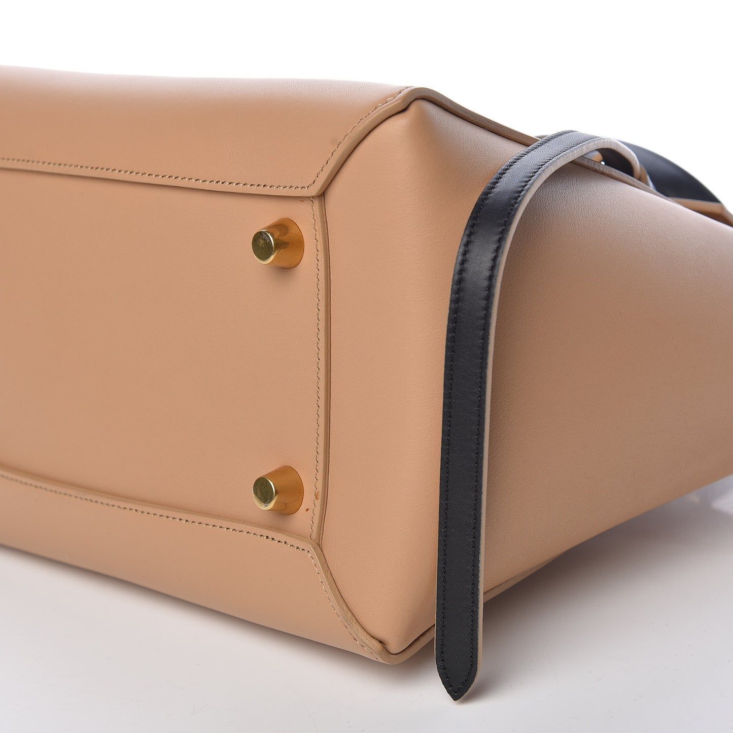 Smooth Calfskin Mini Bi-Color Belt Bag Beige