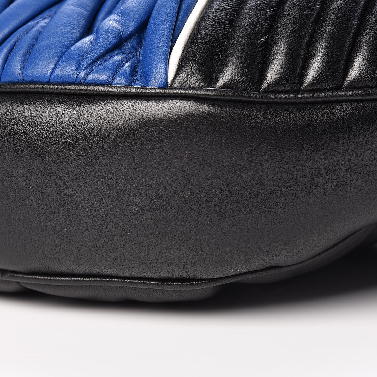 Nappa Matelasse Rider Shoulder Bag Black Blue