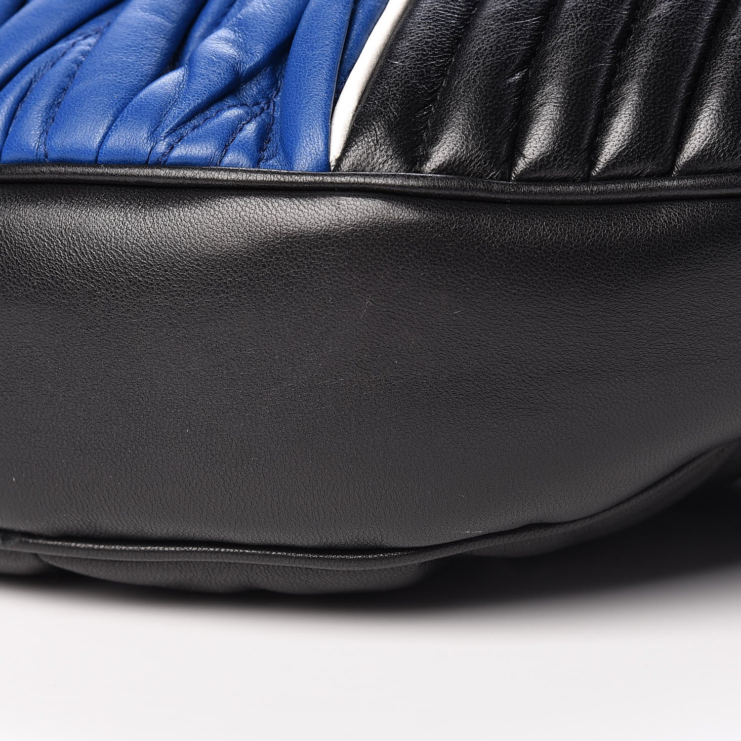 Miu Miu Nappa Matelasse Rider Shoulder Bag Black Blue 12 of 12