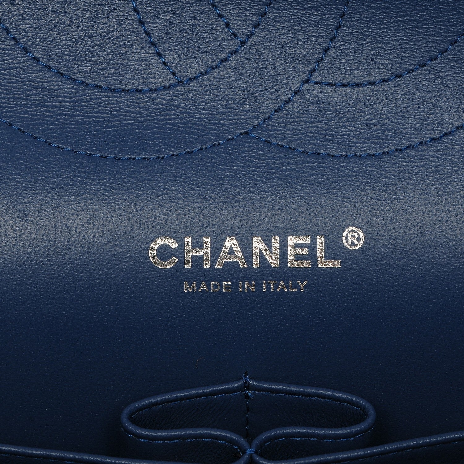 Chanel Caviar Chevron Quilted Jumbo Double Flap Blue 6 of 7