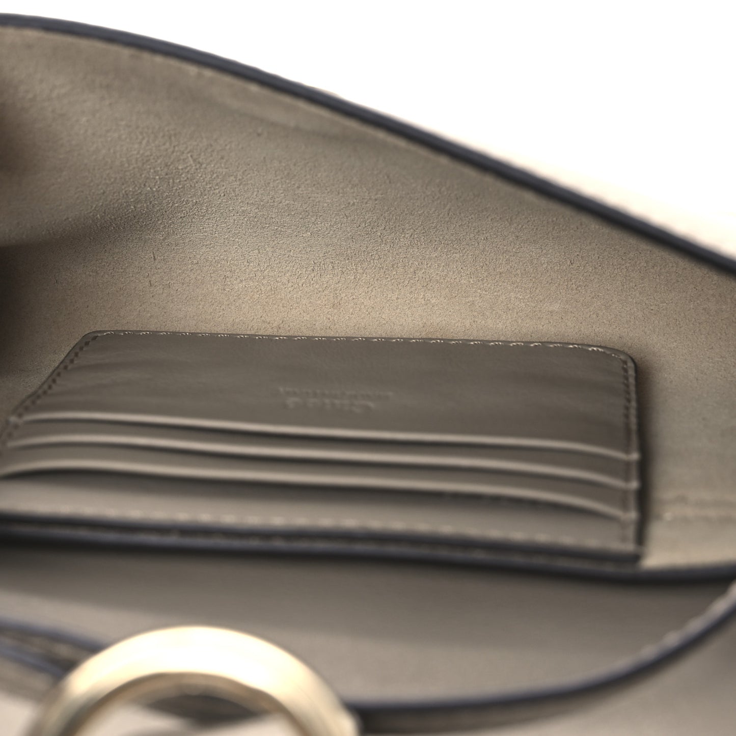Suede Calfskin Mini Faye Shoulder Bag Motty Grey