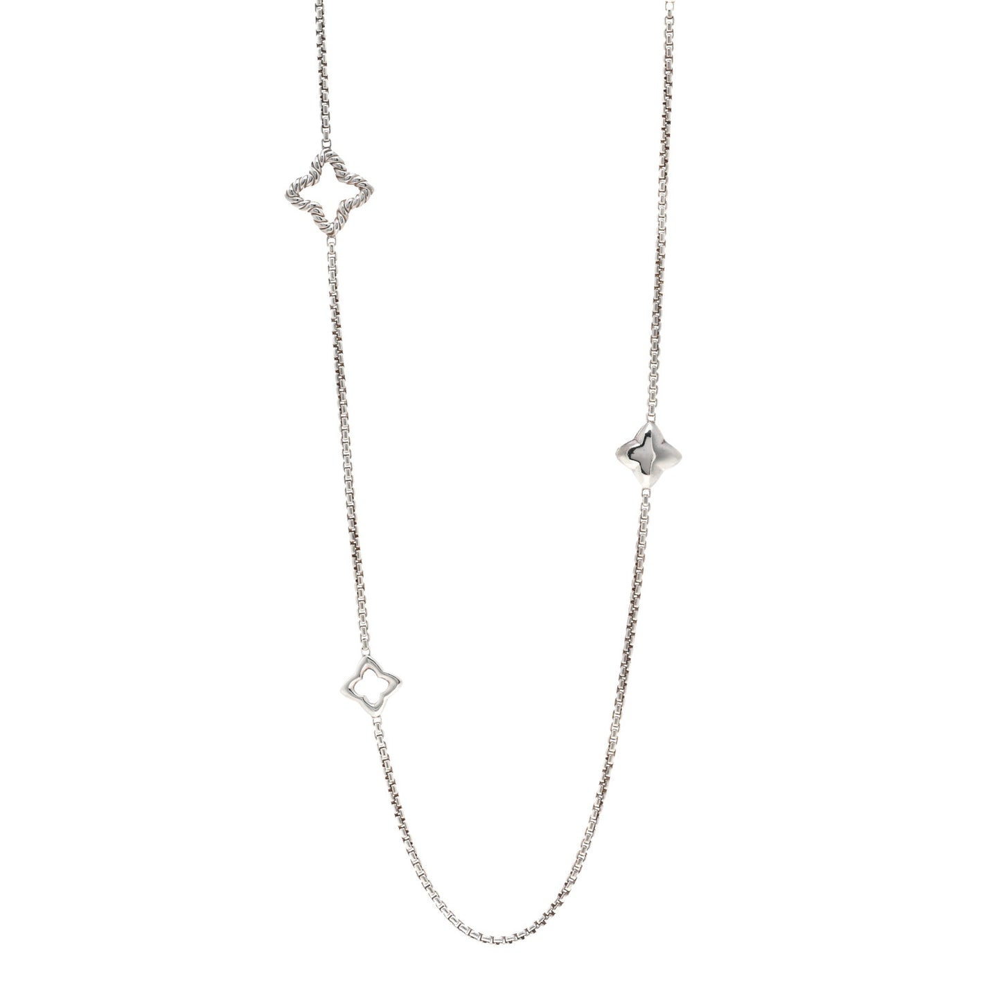 Sterling Silver 25mm Quatrefoil Chain Necklace