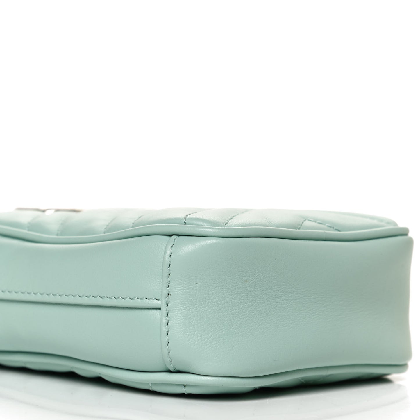 Calfskin Matelasse Mini GG Marmont Crossbody Bag Water Green