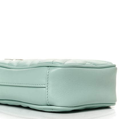 Gucci Calfskin Matelasse Mini GG Marmont Crossbody Bag Water Green 9 of 10