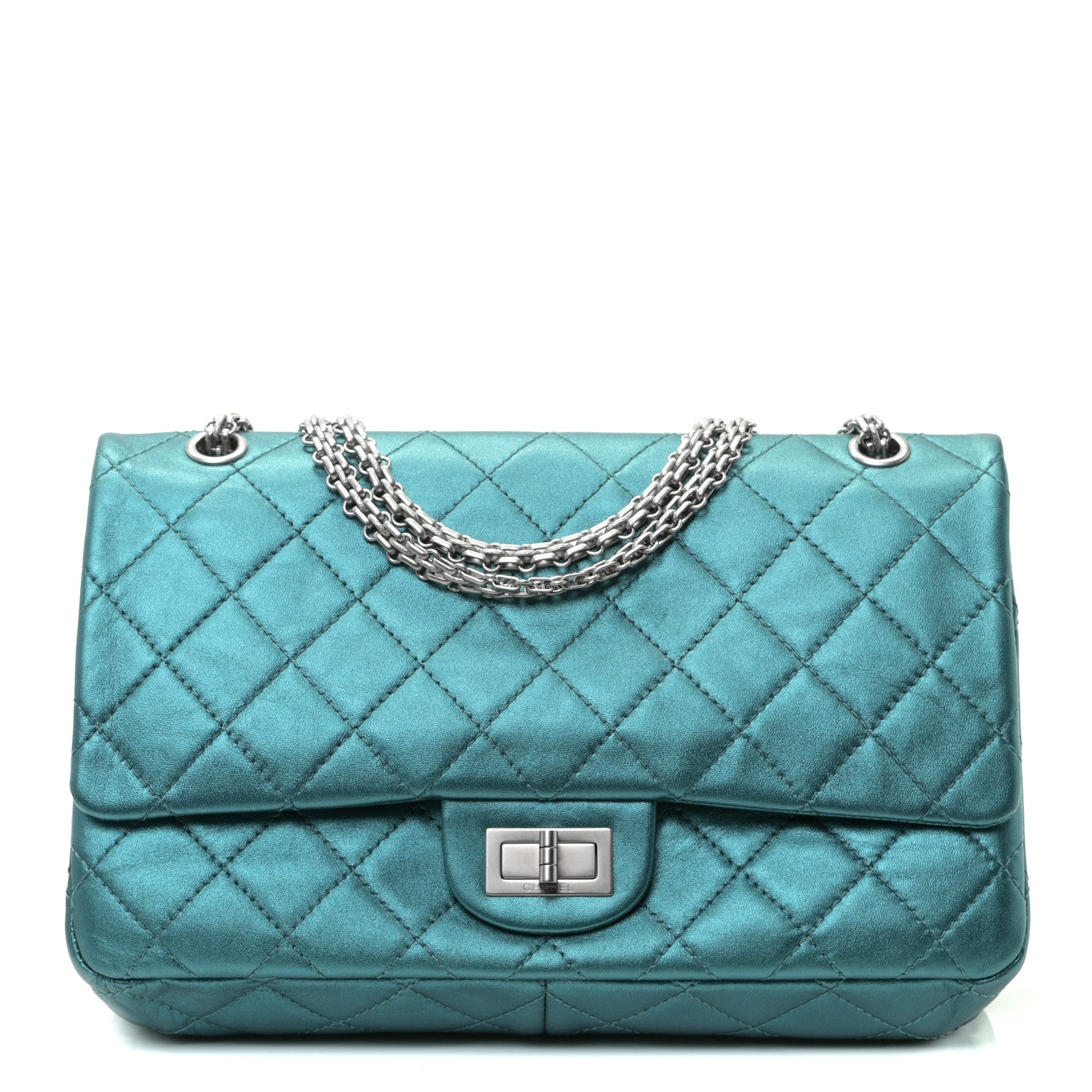 Chanel Metallic Calfskin Quilted 2.55 Reissue 226 Flap Turquoise 1 of 7