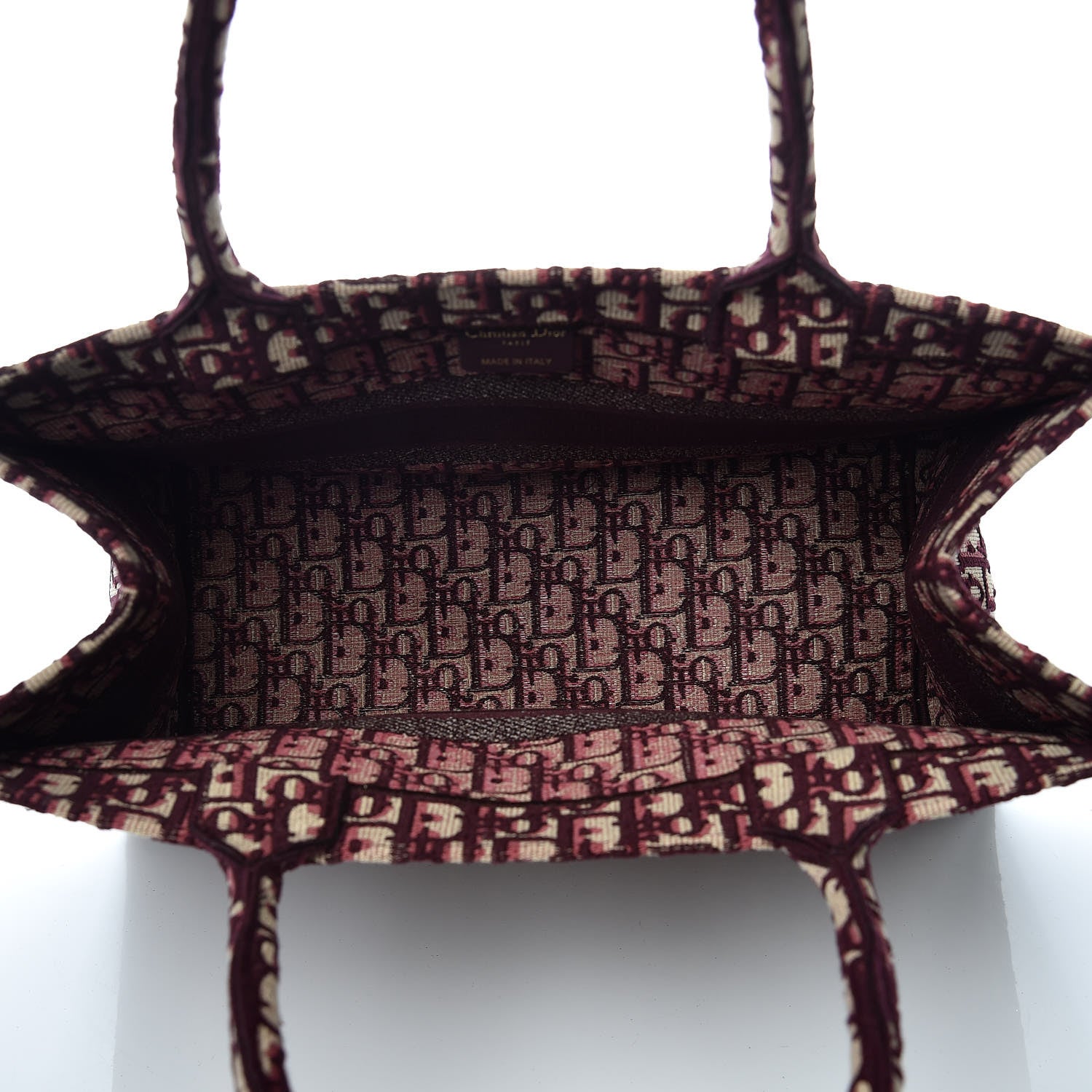 Christian Dior Oblique Medium Book Tote Burgundy Multicolor 5 of 9
