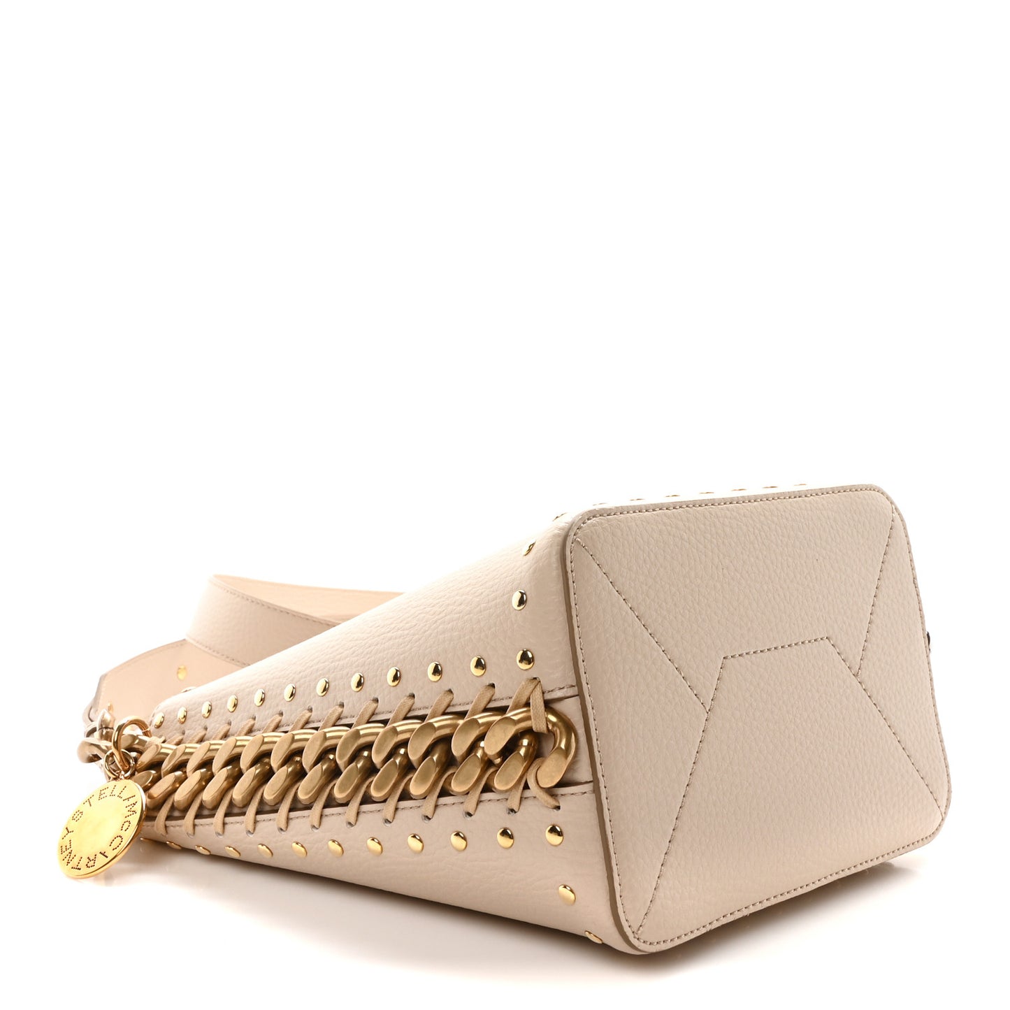Grainy Alter Mat Studded Frayme Bucket Bag Cream