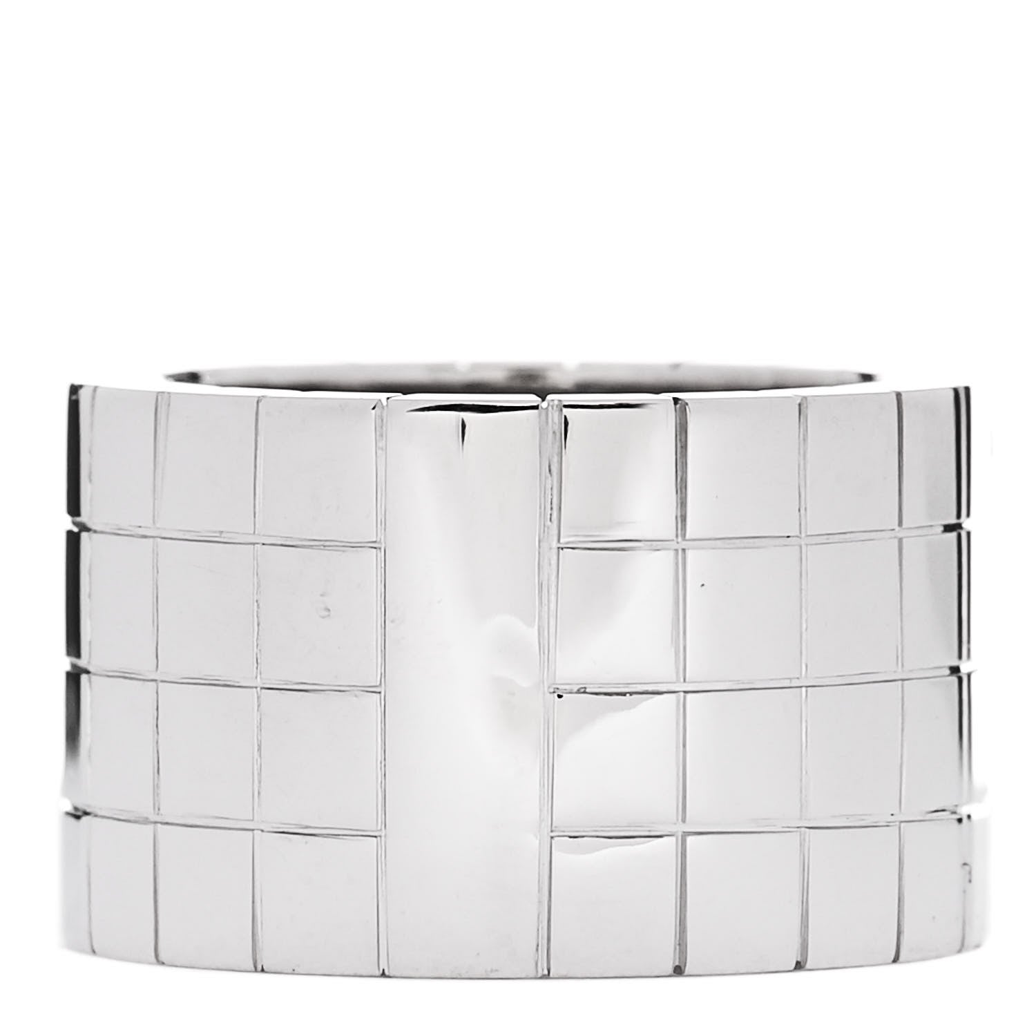 Cartier 18K White Gold Diamond Sapphire Wide Lanieres Ring 49 5 3 of 5
