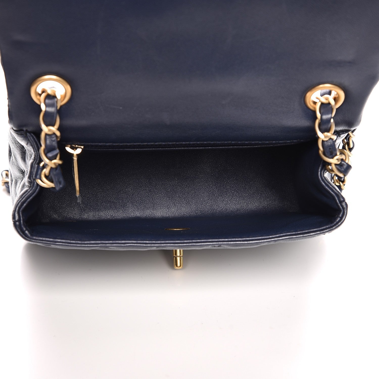 Chanel Lambskin Cross Stitch Mini Coco Handle Flap Dark Blue 6 of 11