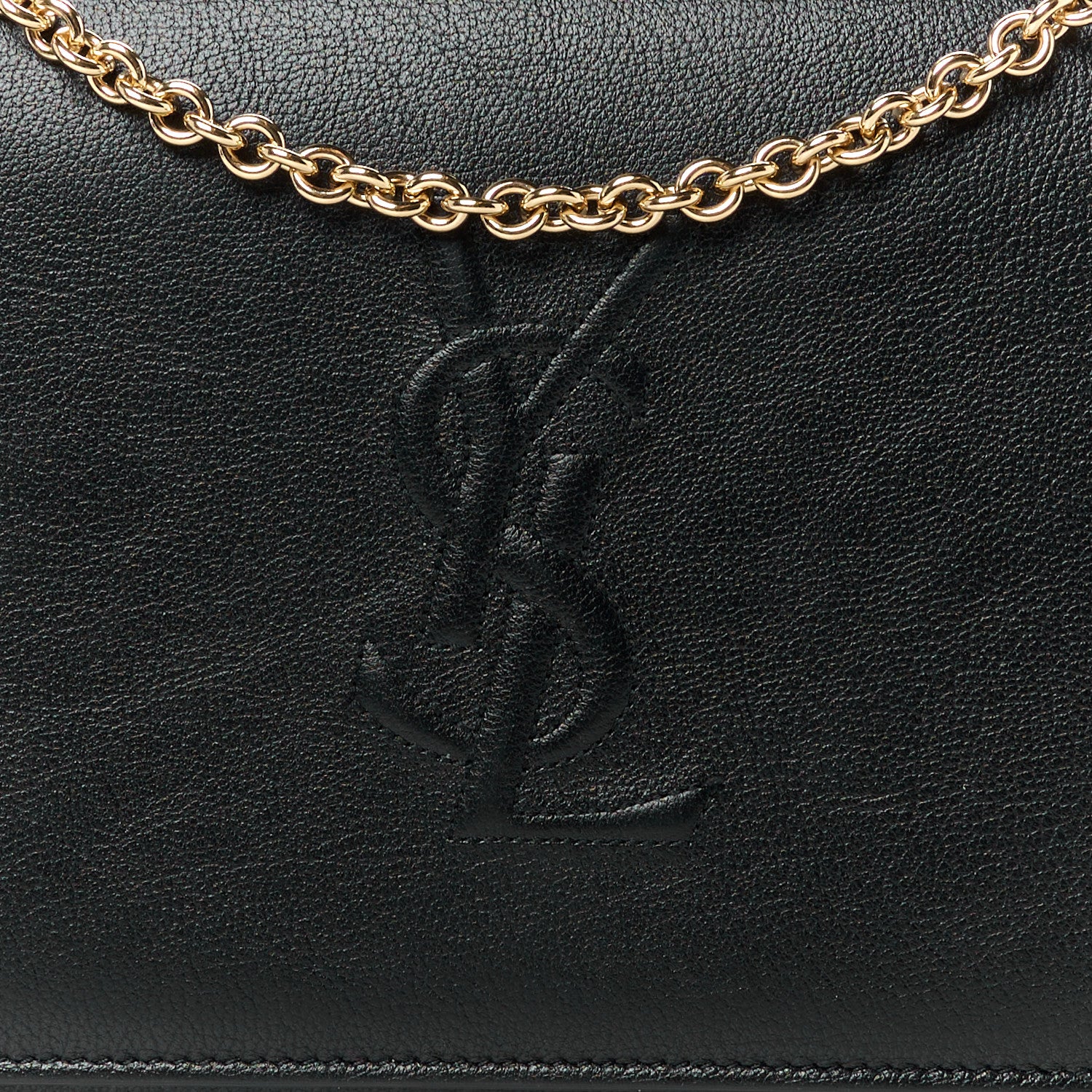Saint Laurent Calfskin Monogram Belle de Jour Chain Clutch Black 7 of 10