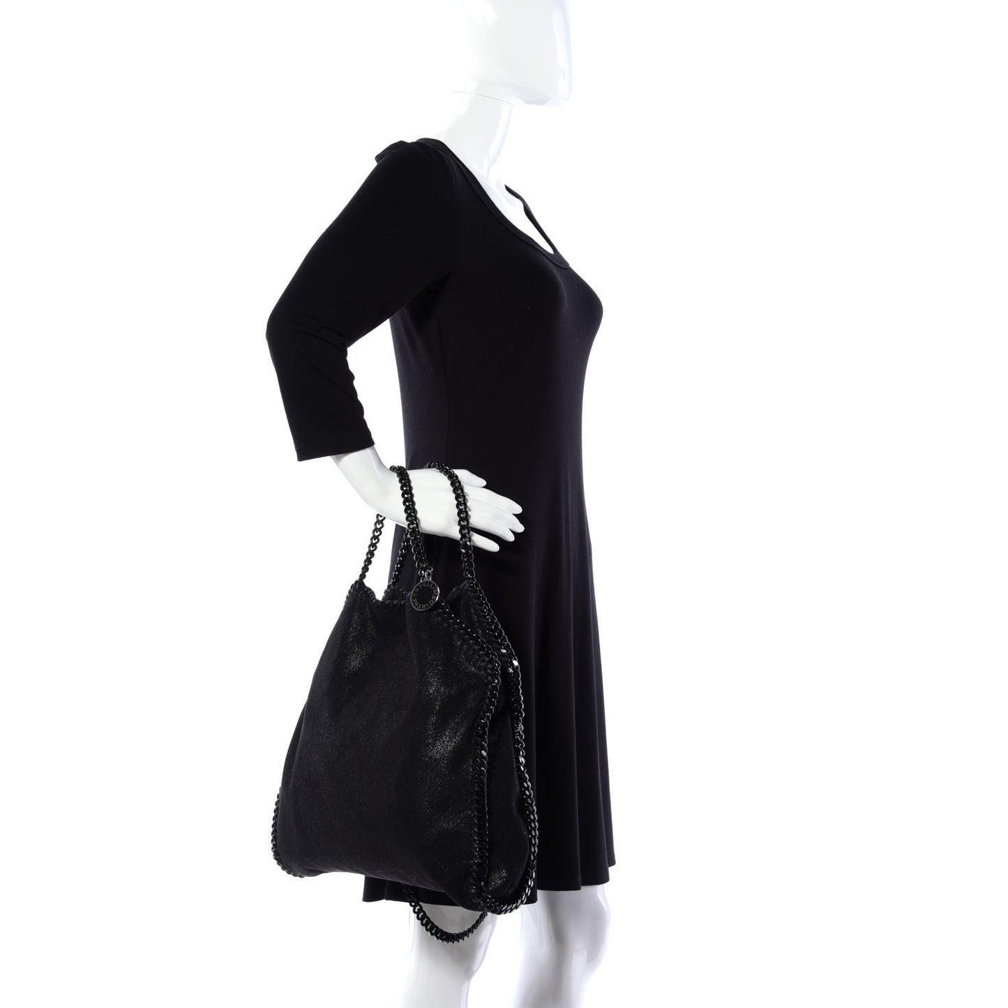 Shaggy Deer Falabella Fold Over Tote Black