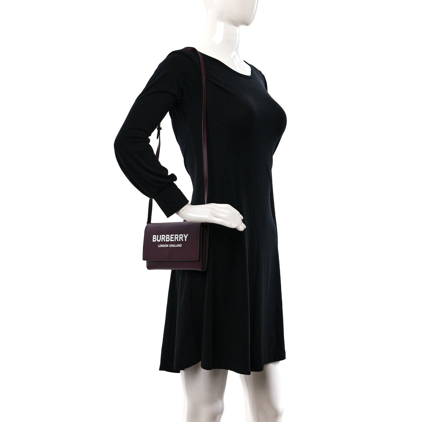 Calfskin Logo Hazelmere Wallet With Detachable Strap Deep Maroon