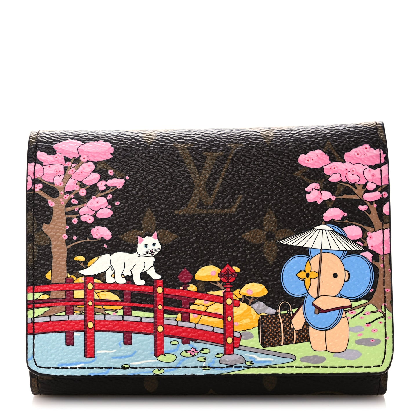 Monogram 2021 Christmas Animation Japanese Garden Victorine Wallet Wisteria Pink