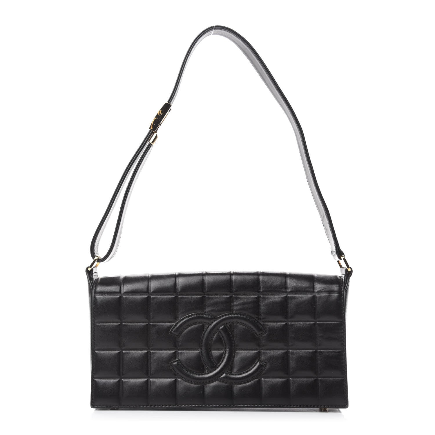 Chanel Lambskin Quilted CC Chocolate Bar Flap Black 1 of 12