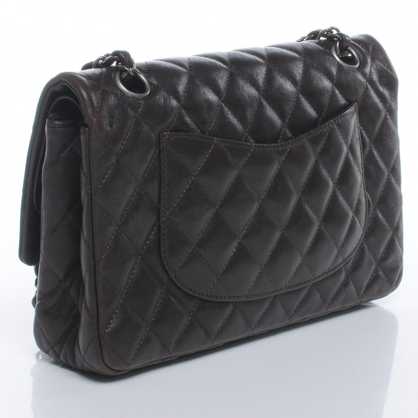 Lambskin Quilted Medium Hybrid Reissue Flap Brown