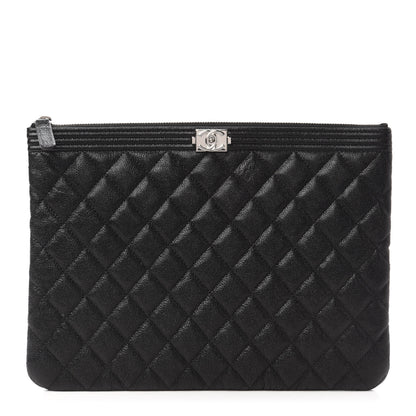 Chanel Caviar Quilted Medium Boy Cosmetic Case Black 1 of 10