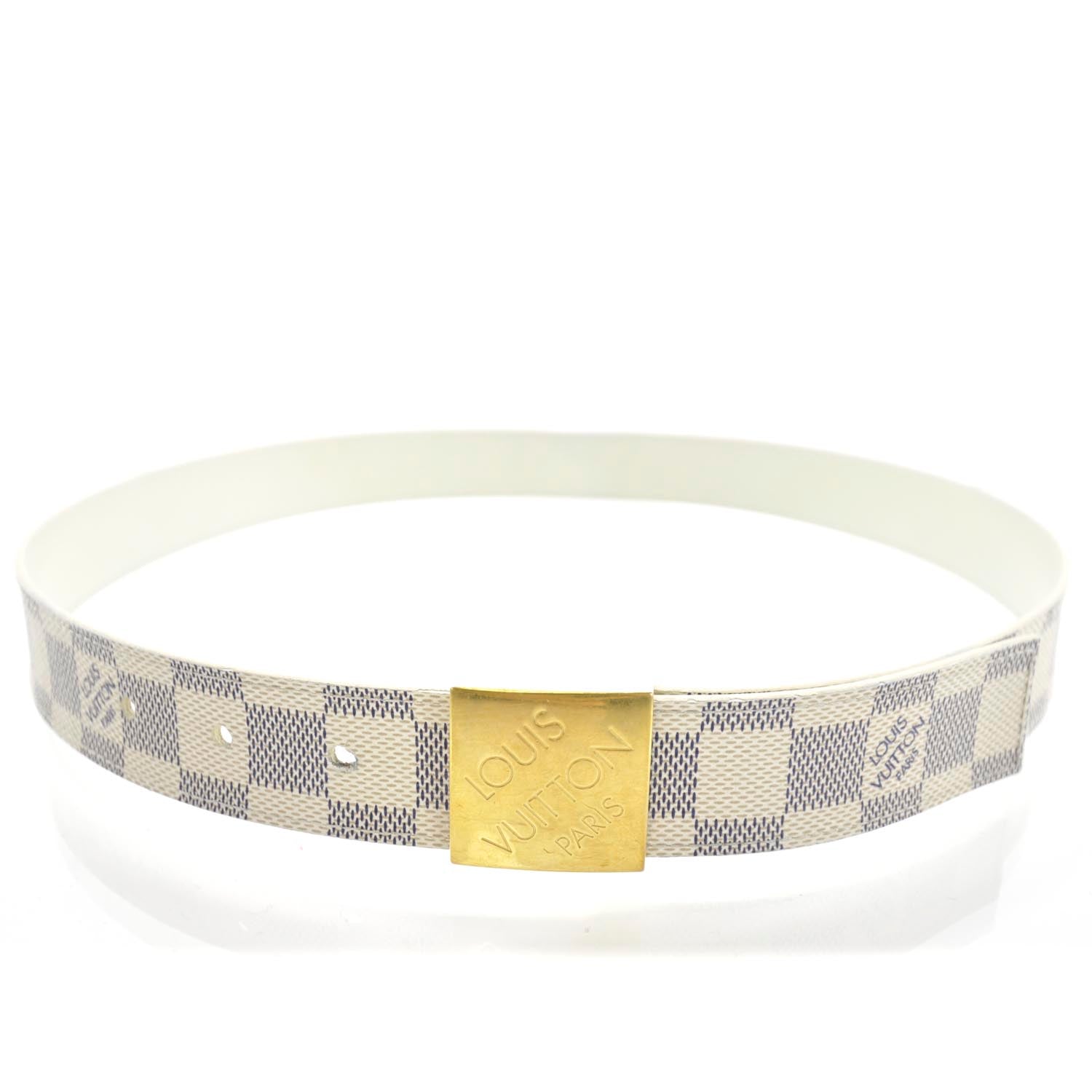 Louis Vuitton Damier Azur LV Paris Belt 32 80 1 of 4