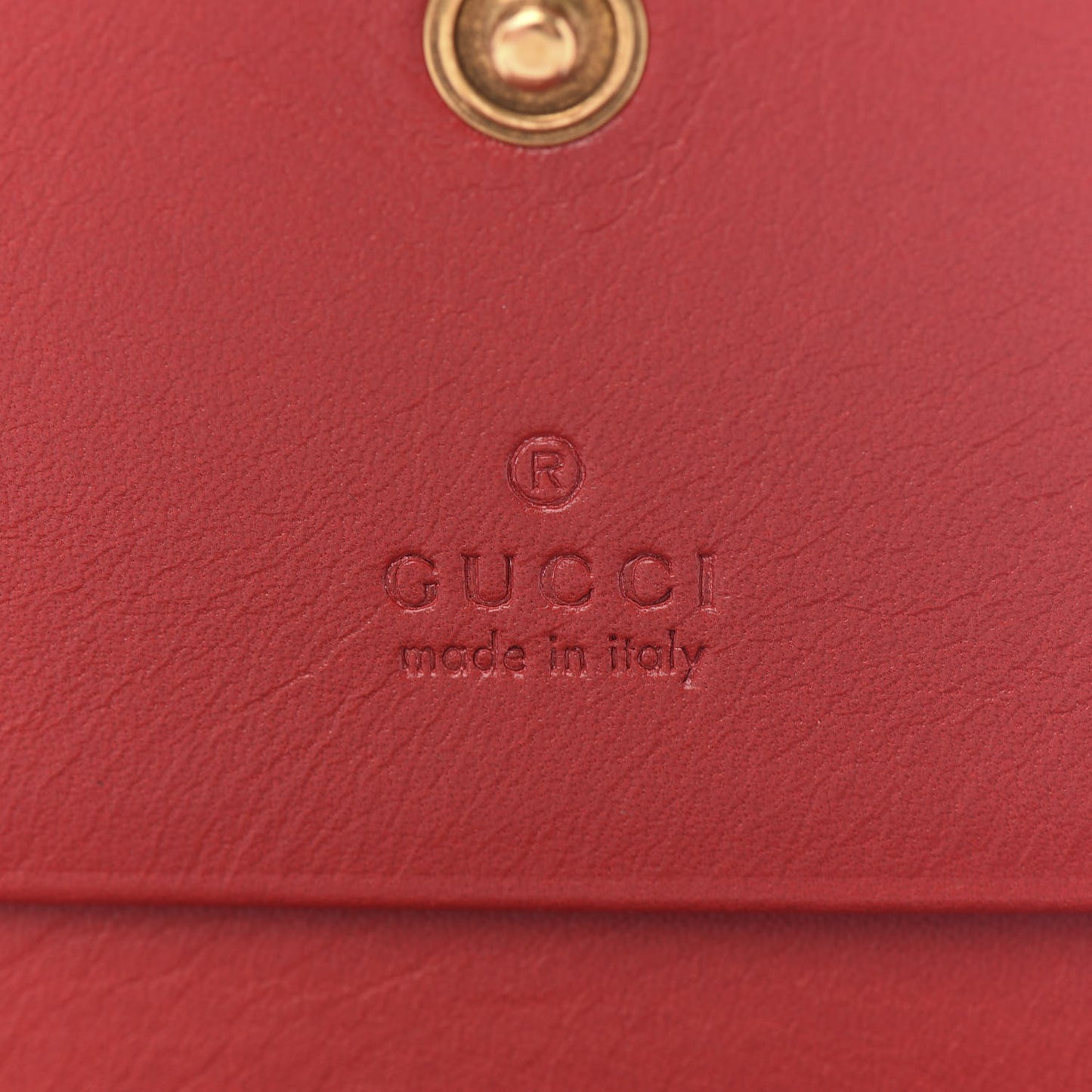 Calfskin Matelasse GG Marmont Card Case Hibiscus Red