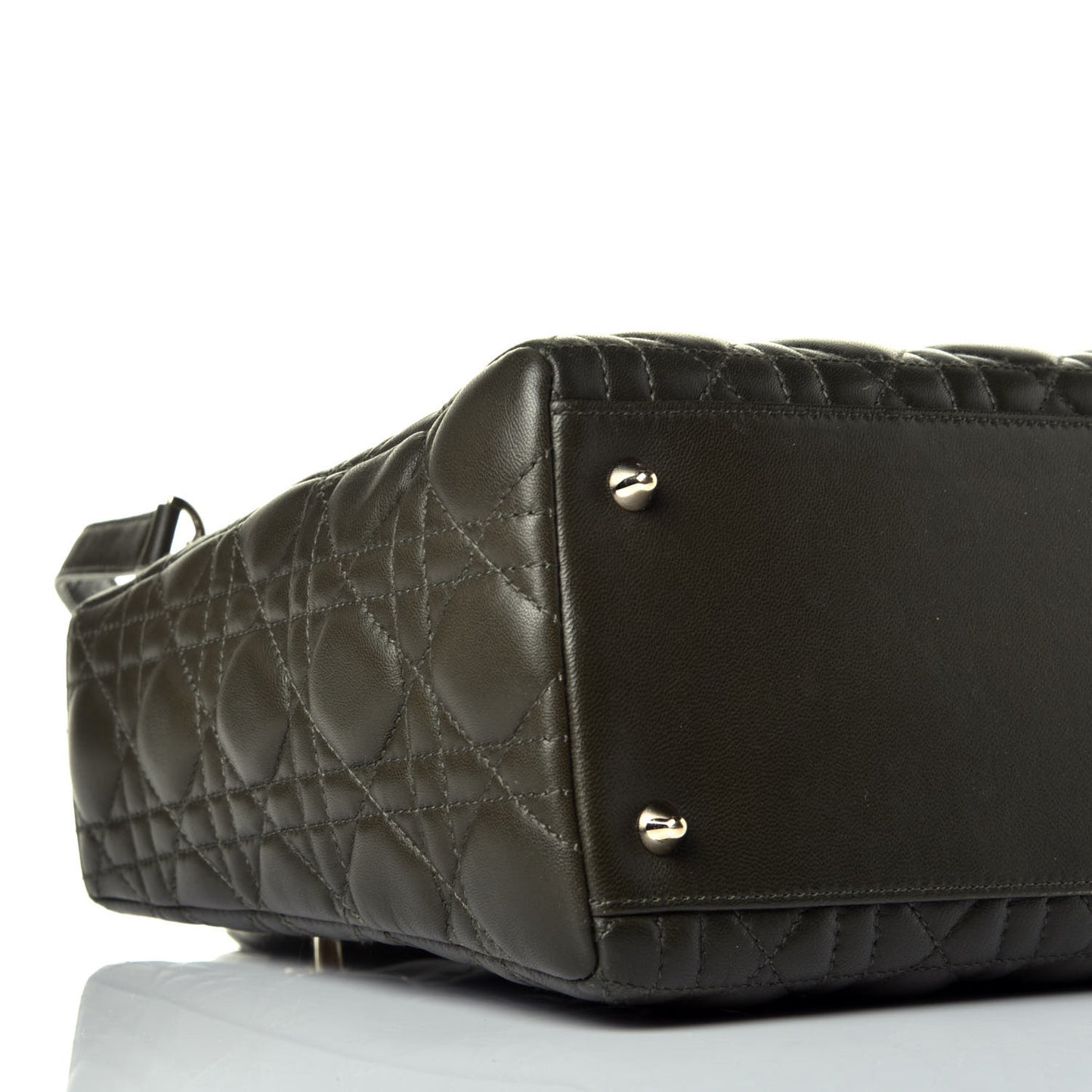 Lambskin Cannage Medium Lady Dior Olive Green