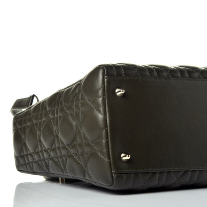 Christian Dior Lambskin Cannage Medium Lady Dior Olive Green 9 of 12