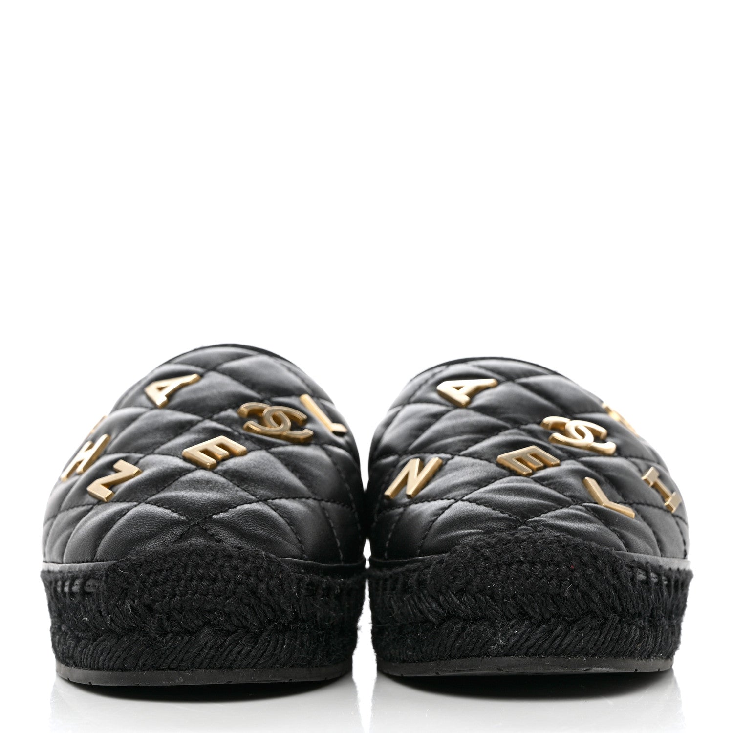 Chanel Lambskin Quilted CC Logo Espadrilles 41 Black 2 of 10