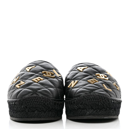 Chanel Lambskin Quilted CC Logo Espadrilles 41 Black 2 of 10