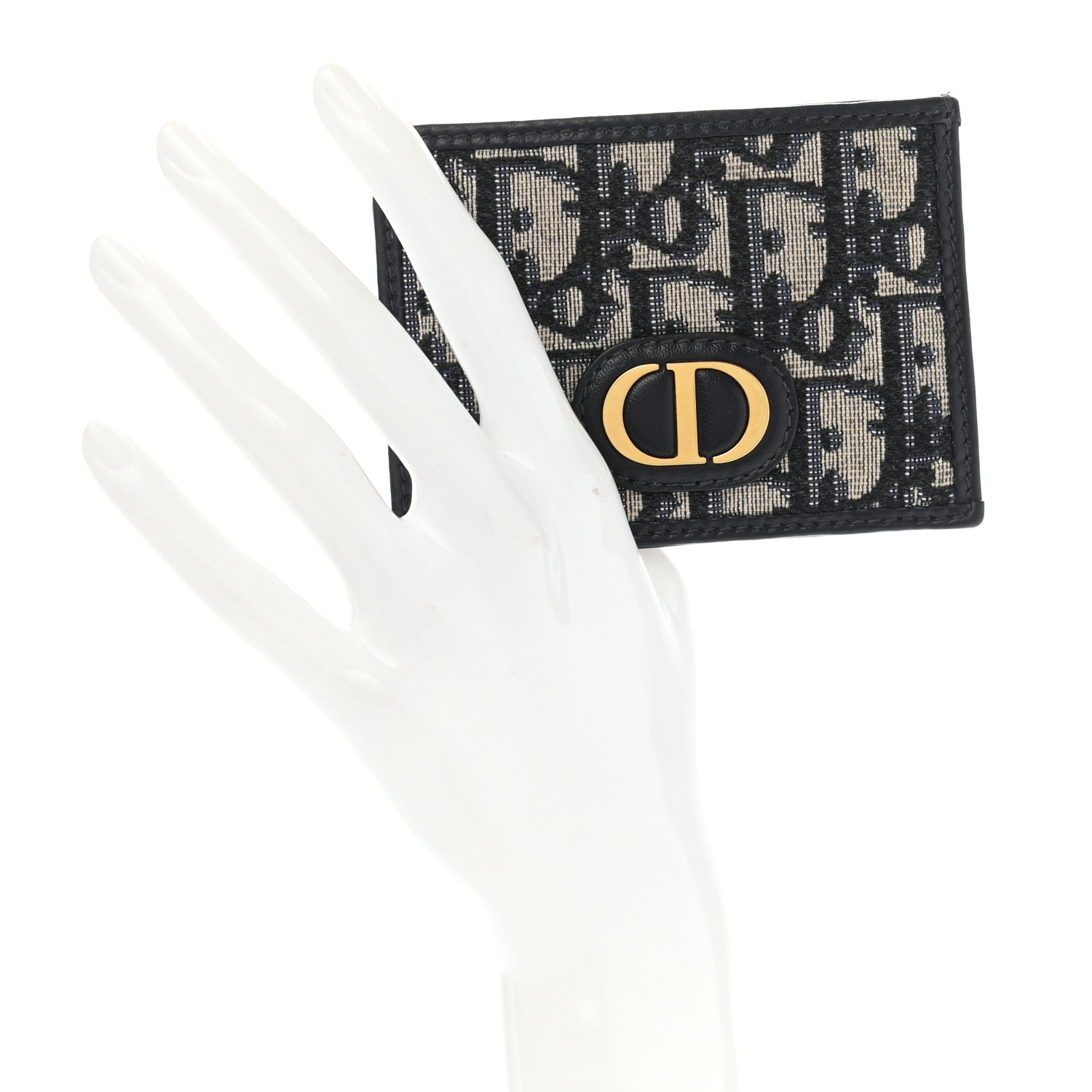 Christian Dior Oblique Calfskin Card Holder Blue 2 of 8