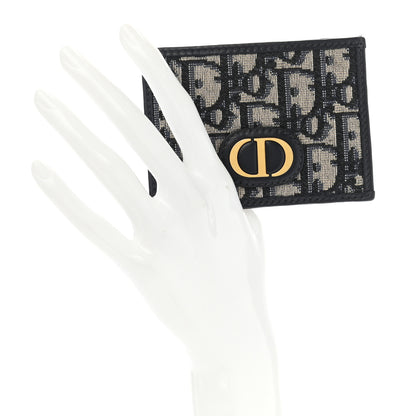 Christian Dior Oblique Calfskin Card Holder Blue 2 of 8