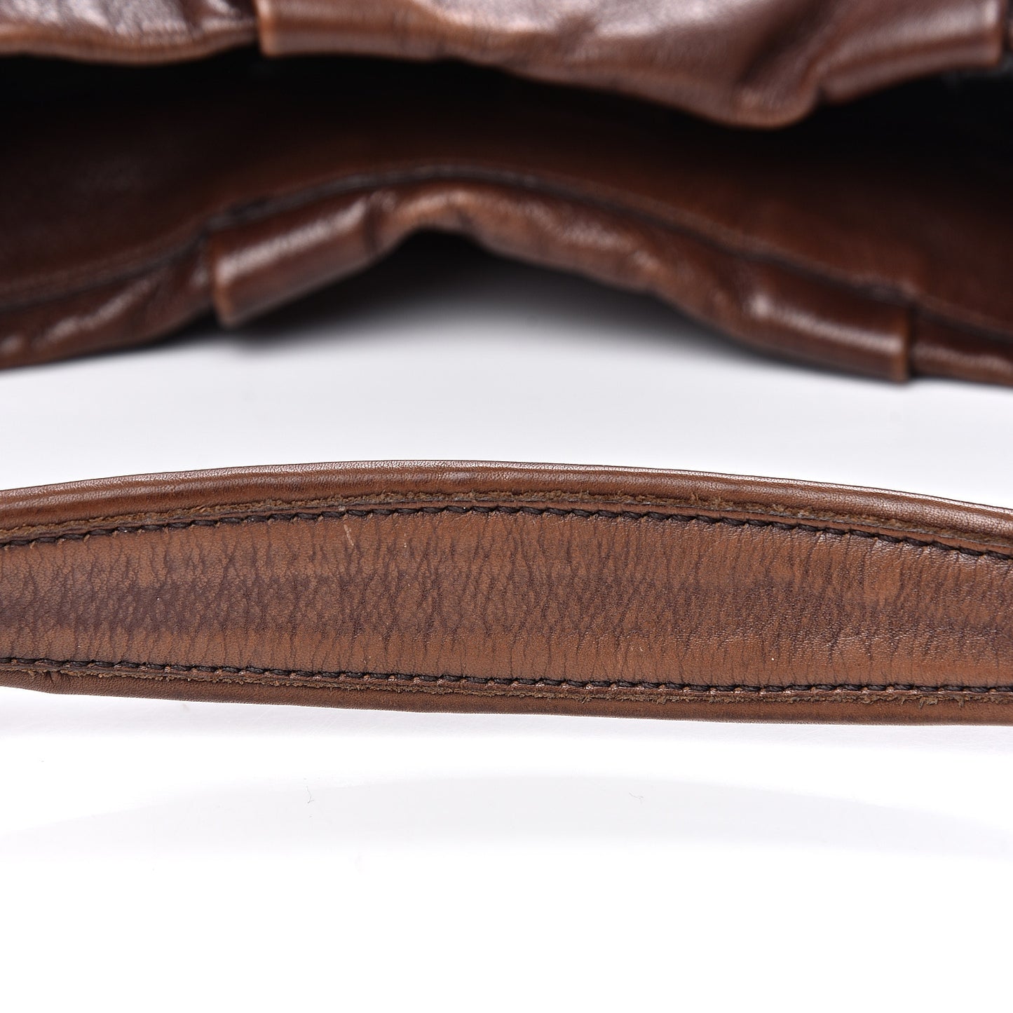 Soft Calf Pleated Two Pocket Hobo Bruciato