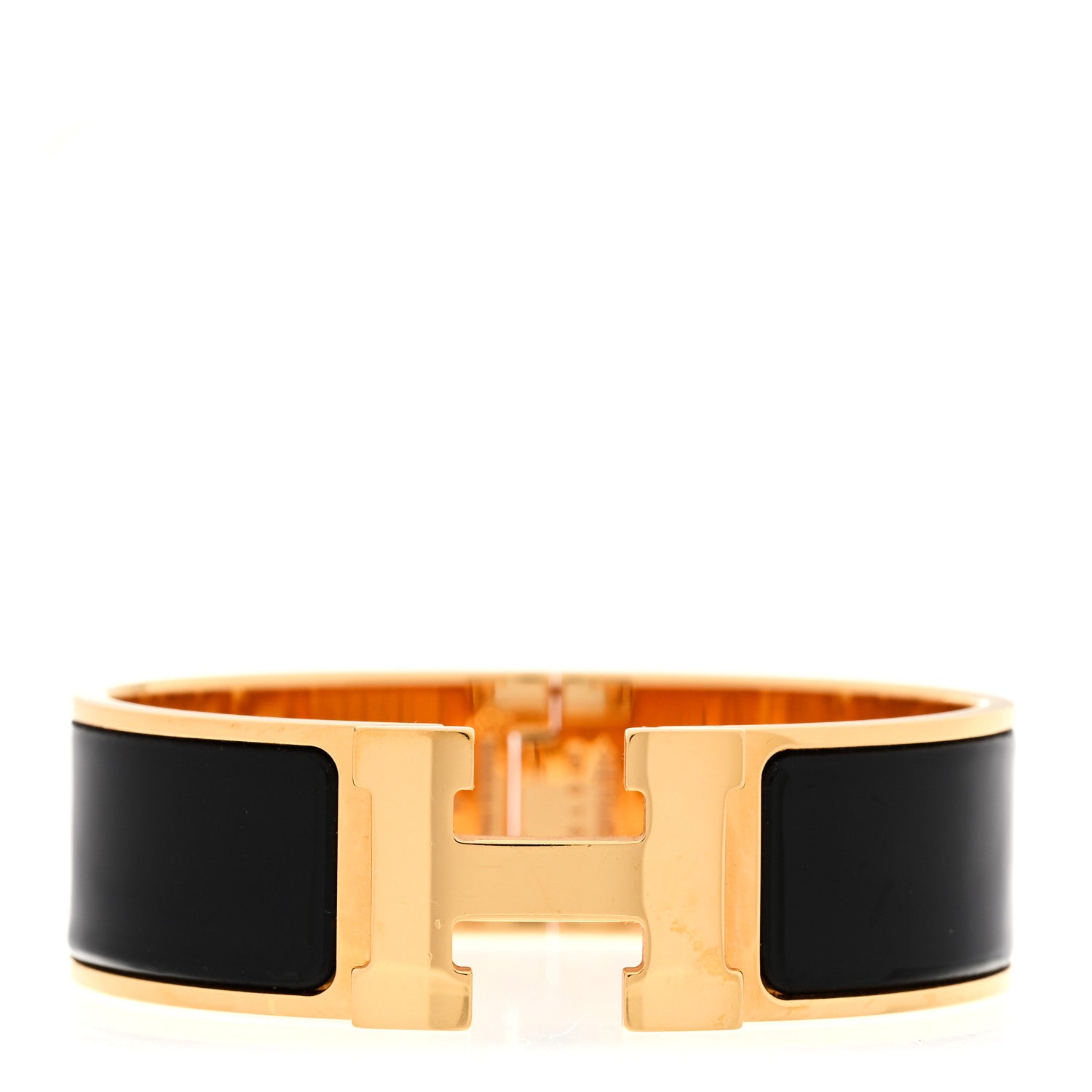Hermes Enamel Wide Clic Clac H Bracelet GM Black 1 of 5